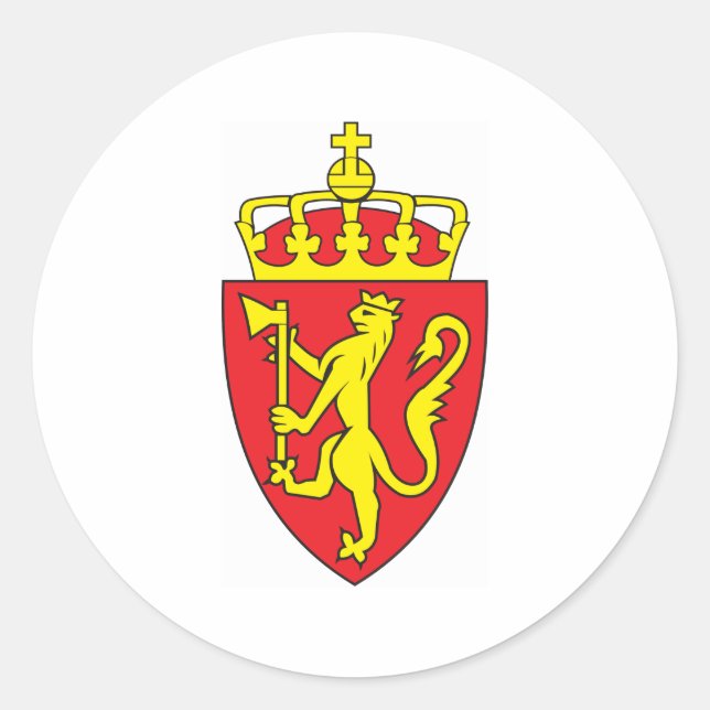 Norwegische Wappen Runder Aufkleber (Vorderseite)
