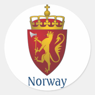 Norwegische Wappenküste Skandinavien Heraldry Runder Aufkleber