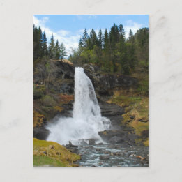Norwegische Wasserfallpostkarte Postkarte