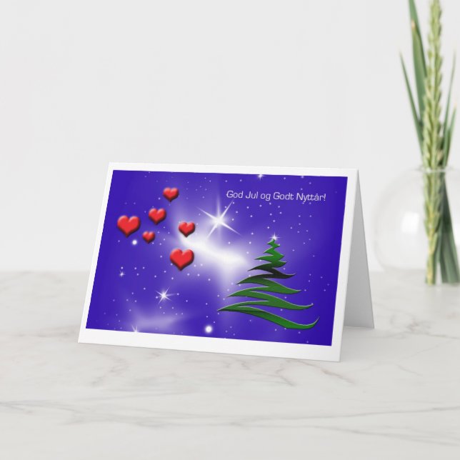 Norwegische Weihnachtskarte Feiertagskarte (Vorderseite)