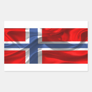 Norwegische wellenartig bewegende Flagge Rechteckiger Aufkleber