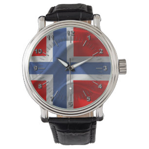 Norwegische Wellenflagge Armbanduhr