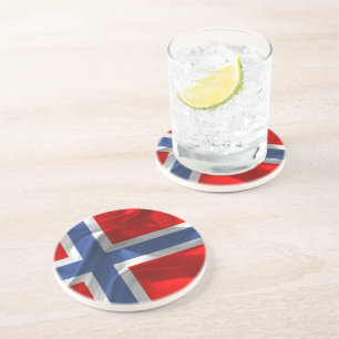 Norwegische Wellenflagge Sandstein Untersetzer