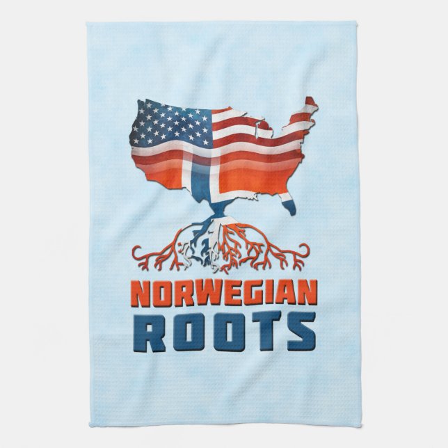 Norwegische Wurzeln Geschirrtuch (Vertikal)