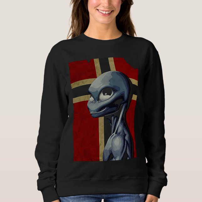 Norwegischer Alien Sweatshirt (Vorderseite)
