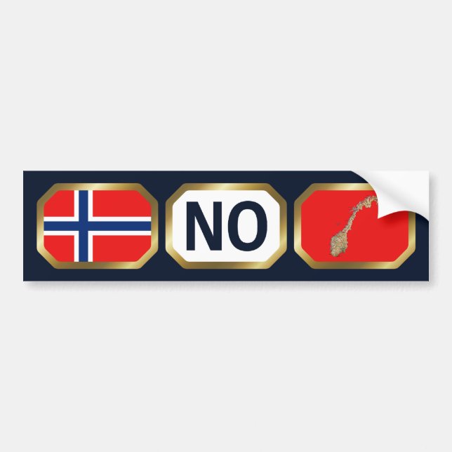 Norwegischer Autoaufkleber für Flaggenplan (Vorne)