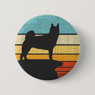 Norwegischer Buhund Retro Vintage Hund Hundebesitz Button