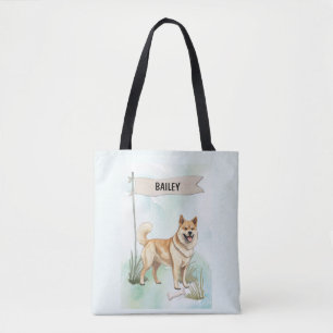 Norwegischer Buhund Wasserfarbe Personalisierter H
