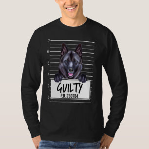 Norwegischer Elchhund-Mugshot-schuldiger Hund T-Shirt