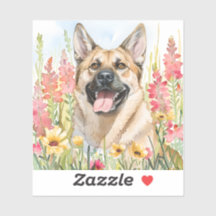 Norwegischer Elchhund-Wasserfarben-Aufkleber