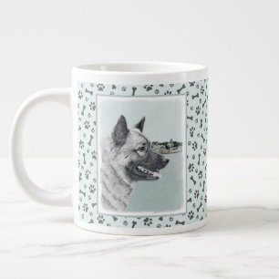 Norwegischer Elkhound bei Village Painting - Hunde Jumbo-Tasse