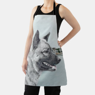 Norwegischer Elkhound bei Village Painting - Hunde Schürze