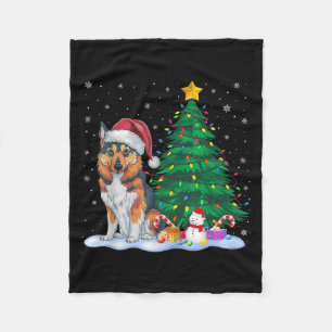 Norwegischer Elkhound Dog Xmas Tree Lights Rein Fleecedecke