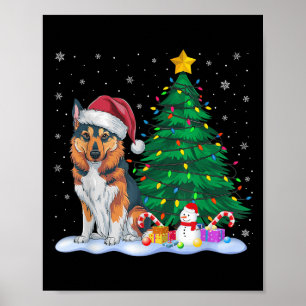 Norwegischer Elkhound Dog Xmas Tree Lights Rein Poster