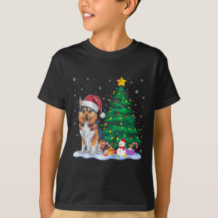 Norwegischer Elkhound Dog Xmas Tree Lights Rein T-Shirt