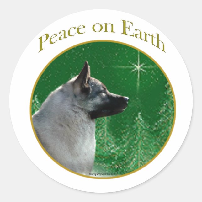 Norwegischer Elkhound-Frieden Runder Aufkleber (Vorderseite)
