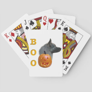 Norwegischer Elkhound Halloween Boo Spielkarten
