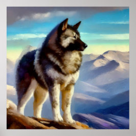 Norwegischer Elkhound Hund Poster