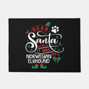 Norwegischer Elkhound Hund Weihnachtshunderasse Fußmatte