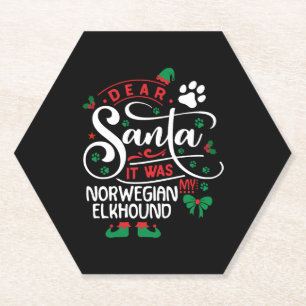 Norwegischer Elkhound Hund Weihnachtshunderasse Untersetzer