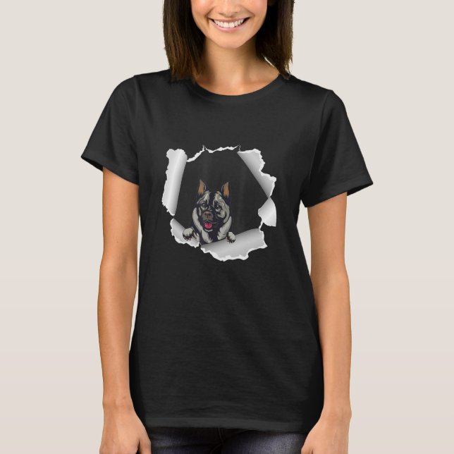 Norwegischer Elkhound Hund zum Vatertag T-Shirt (Vorderseite)