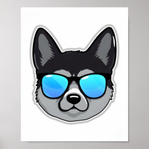 Norwegischer Elkhound in Cooler Sonnenbrille Class Poster