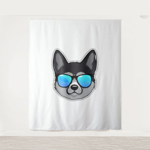 Norwegischer Elkhound in Cooler Sonnenbrille Class Wandteppich