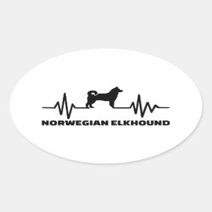 Norwegischer Elkhound Ovaler Aufkleber