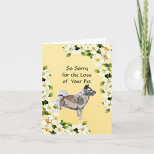 Norwegischer Elkhound und Dogwood - Beileid Karte