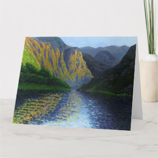 Norwegischer Fjord nähert sich Sonnenuntergang Karte