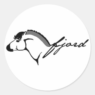 Norwegischer Fjord Runder Aufkleber