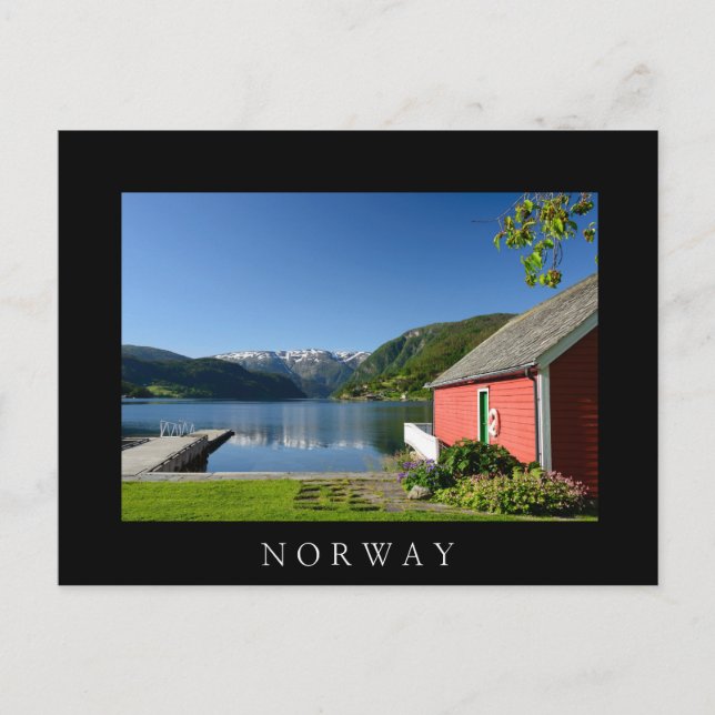 Norwegischer Fjord und Kathodenschwarze Postkarte (Vorderseite)