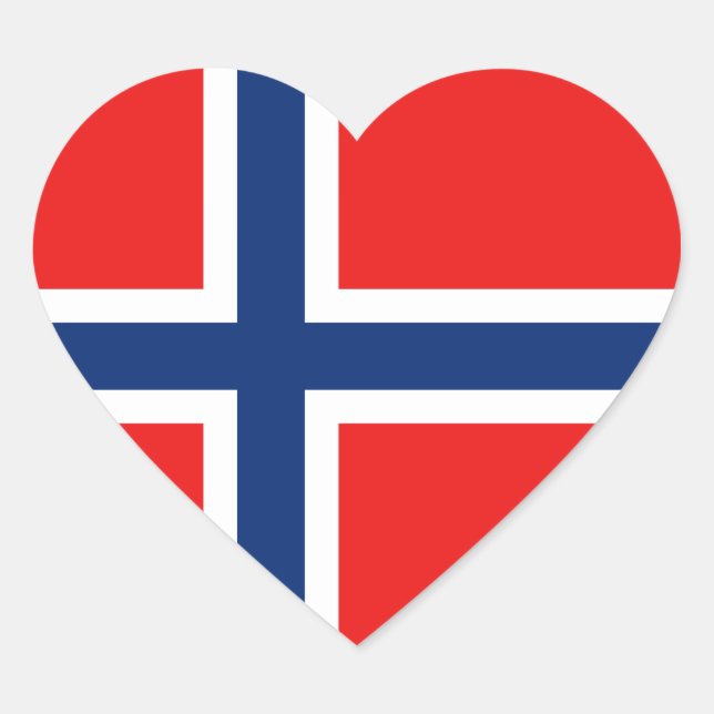 Norwegischer Flag-Heftsticker Herz-Aufkleber (Vorderseite)