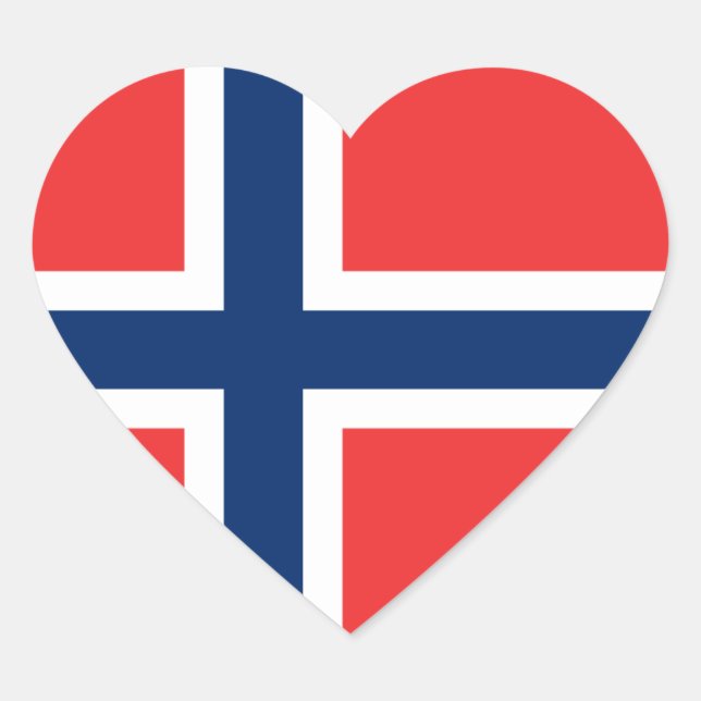 Norwegischer Flag-Heftsticker Herz-Aufkleber (Vorderseite)