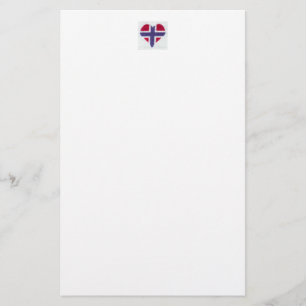 Norwegischer Flaggen-Herz-Kreuz-StichNordic Briefpapier
