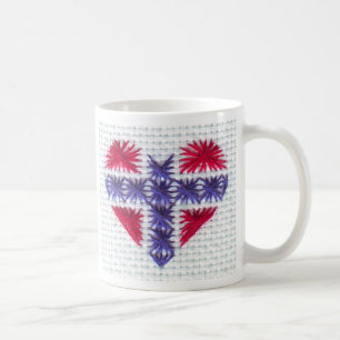 Norwegischer Flaggen-Herz-Kreuz-StichNordic Tasse