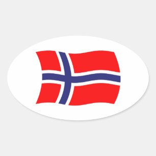 Norwegischer Flaggenaufkleber Ovaler Aufkleber