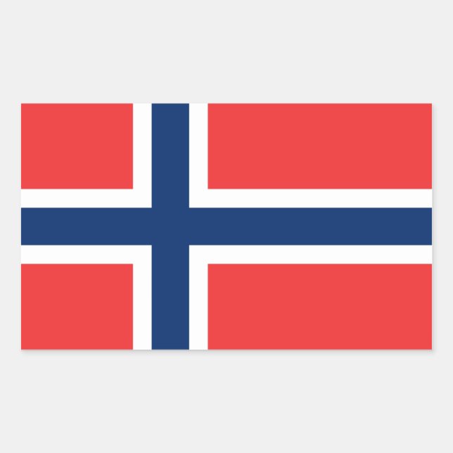 Norwegischer Flaggenaufkleber Rechteckiger Aufkleber (Vorderseite)