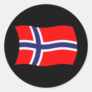 Norwegischer Flaggenaufkleber Runder Aufkleber