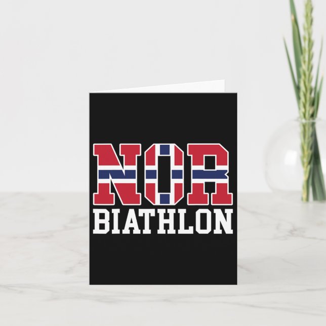 Norwegischer Flaggenbiathlonist - Norweger oder Bi Karte (Vorderseite)