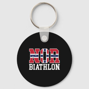 Norwegischer Flaggenbiathlonist - Norweger oder Bi Schlüsselanhänger
