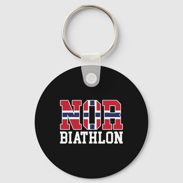 Norwegischer Flaggenbiathlonist - Norweger oder Bi Schlüsselanhänger (Vorderseite)
