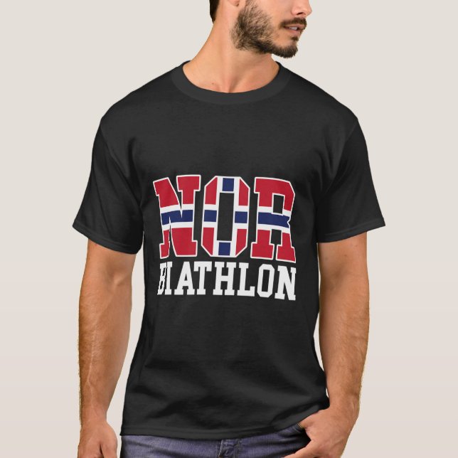 Norwegischer Flaggenbiathlonist - Norweger oder Bi T-Shirt (Vorderseite)