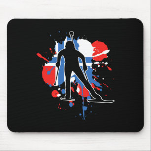 Norwegischer Flaggenbiathlonist - Norwegischer Bia Mousepad