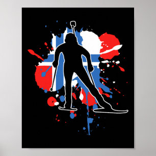Norwegischer Flaggenbiathlonist - Norwegischer Bia Poster