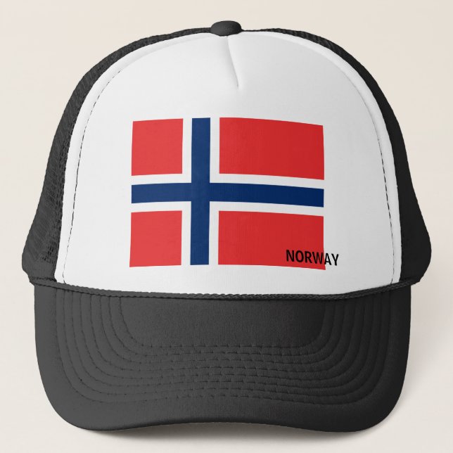 Norwegischer Flaggenhut Truckerkappe (Vorderseite)