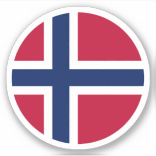 Norwegischer Flaggenrundkleber Aufkleber
