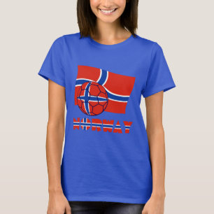 Norwegischer Fußball und Flagge T-Shirt