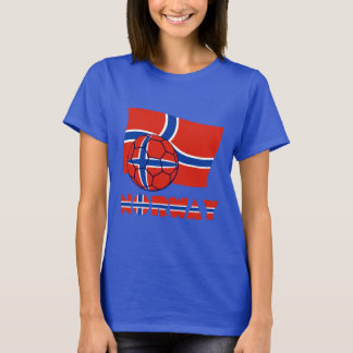 Norwegischer Fußballball und Flagge T-Shirt