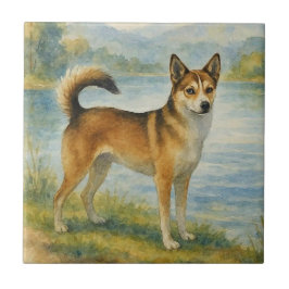 Norwegischer Lundehund Fliese